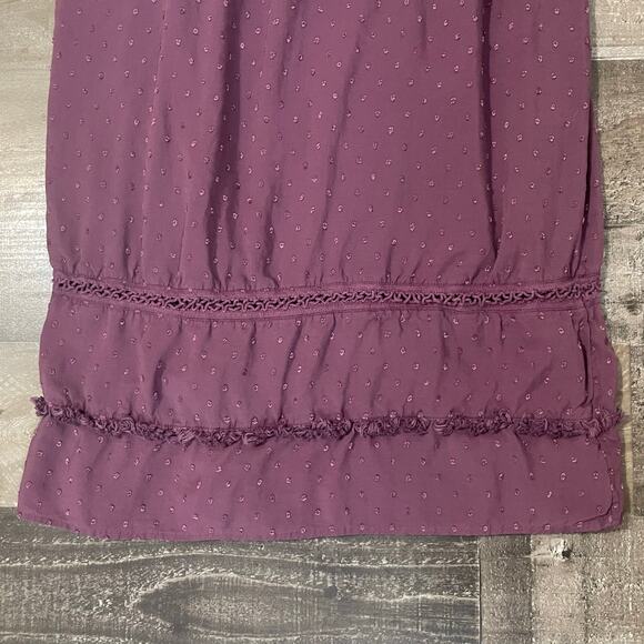 Loft Women's Shift Dress Plum Purple Swiss Polka Dot Crochet Size S - Picture 11 of 14